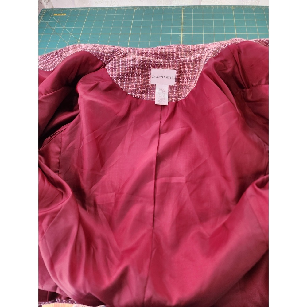 Jaclyn Smith Pink Tweed Blazer Office Preppy Jacket Elle Woods Professional 10 - Picture 3 of 8